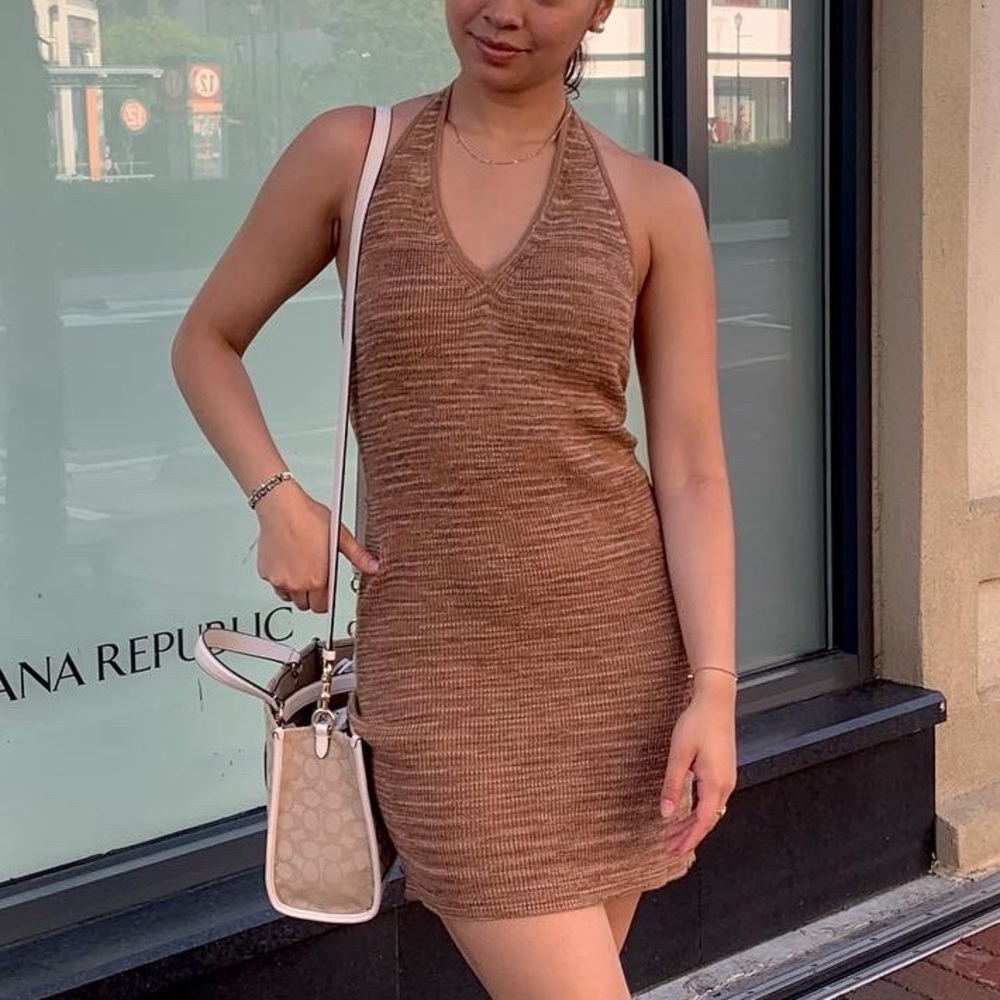 Brown halter top dress